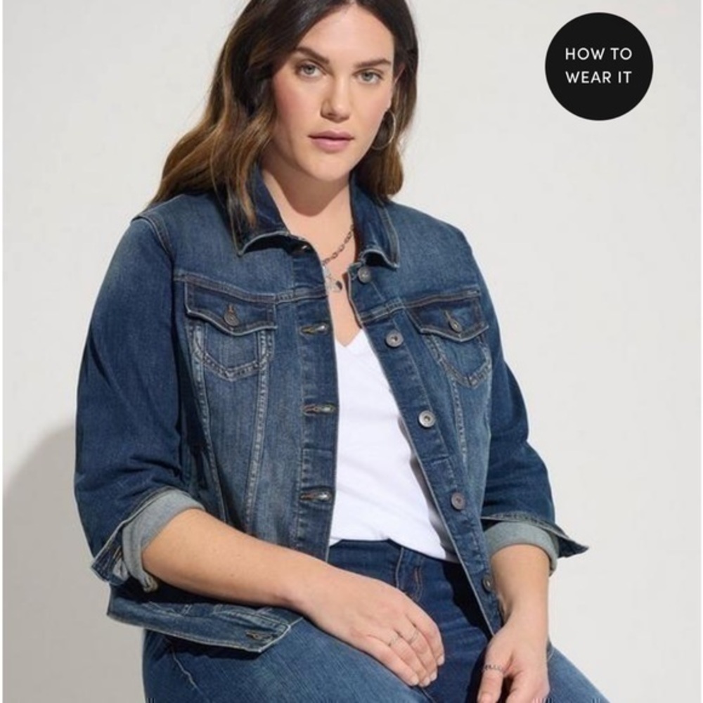 Torrid Plus Size Blue Denim Trucker Jean Jacket